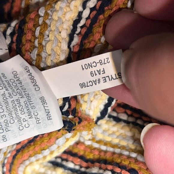 Madewell Arden Striped V Neck Madewell Crop Pullover Sweater Cotton Size Small - Picture 8 of 10